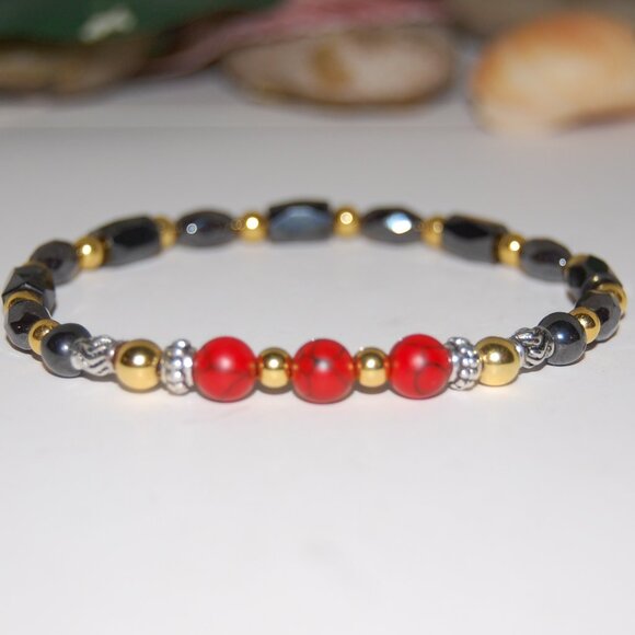 Magnetic Bracelet,Magnetic and Gemstone Beads,Healthy Bracelet - Picture 2 of 3